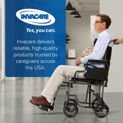 Invacare Transport Wheelchair w/19″ Seat, Removable Arms, Steel Frame – Black