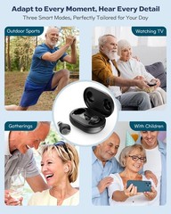 OTC Hearing Aids for Seniors, Rechargeable Hearing Aids with Charging Case, S…