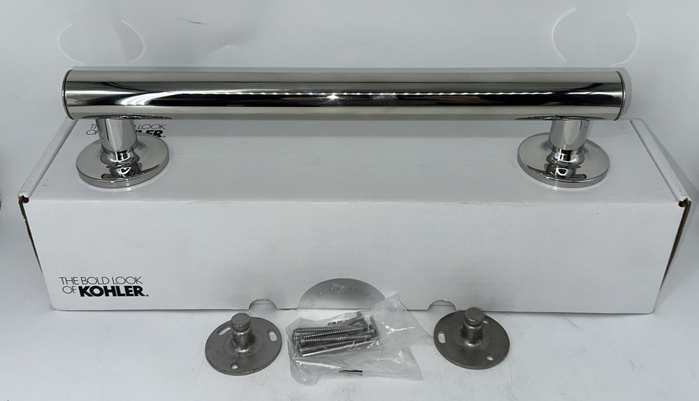 KOHLER 11891-S Purist 12” Grab Bar for Bathtubs Showers Polished Stainless NOB