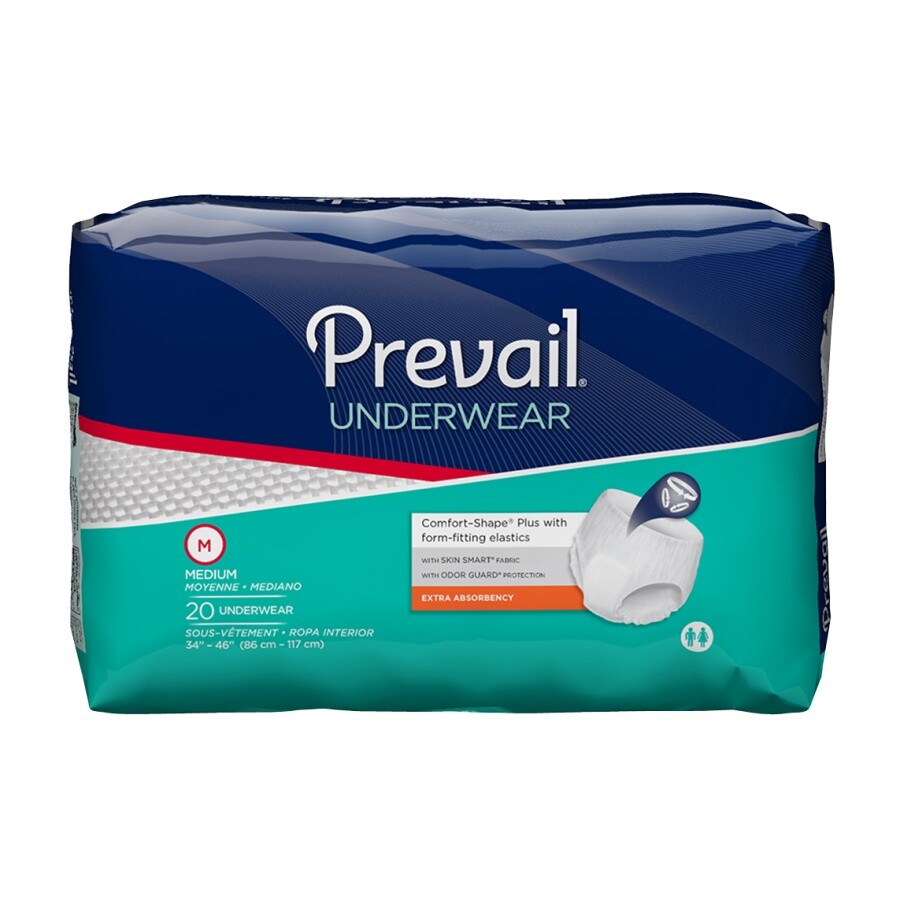 Prevail Protective Underwear Medium 34-46in #PV-512 20/Pack, 8 Packs
