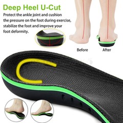 Pair High Arch Support Orthotic Shoe Insoles Inserts Flat Feet Plantar Fasciitis