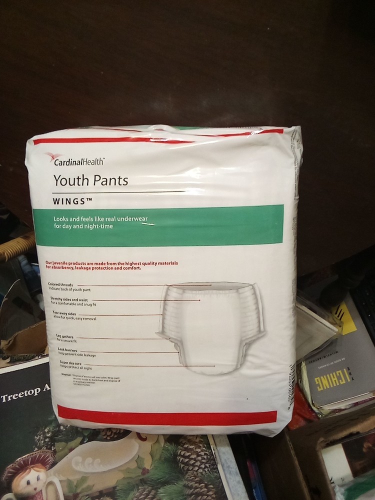 Cardinal Health Youth Pants Unisex Small/Medium Size 38-65 lbs 17 Pack Wings