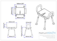 Independence(tm) Deluxe Bath & Shower Chair / Bench PADDED with Armrests