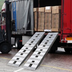2 Pack Rectangular Trailer Ramp Aluminum Truck Car Trailer Ramp 6000 lbs