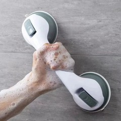 Nail-Free Suction Cup Grab Bar Wall Mounted Glass Door Handle Bathroom Sliding