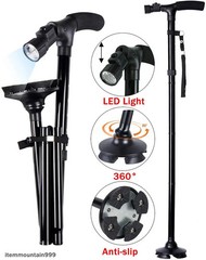 New Folding Walking Cane with LED Light Adjustable Walking Stick