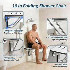 18in Fold Down Wall Mount Shower Seat ADA 420lb