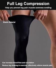 SUJAYU 2 Pairs Full Leg Compression Sleeve, Calf XX-Large Black+black