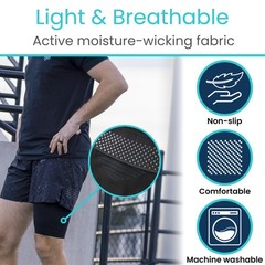 Vive Thigh Compression Sleeve (2 Pack) Hamstring Brace for X-Large, Black