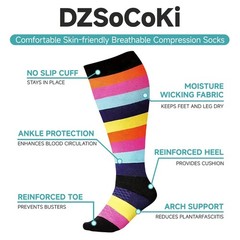 DZSoCoki Wide Calf Compression Socks for 4X-Large, 3PairHeart+Rabinow+ECG