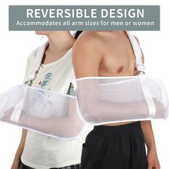 Breathable Mesh Arm Sling Shower Adjustable, Rotator Cuff Injury Right Left Wht