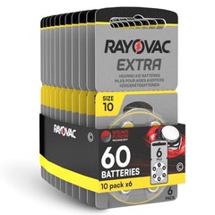 120 X A10 10 Size 10 PR70 Rayovac Extra Card 1.5V Zinc Air Hearing Aid Battery