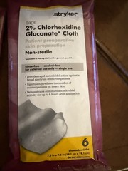 Stryker Sage 2% Chlorhexidine Gluconate Cloth Pre Op Skin Prep Wipes 2026 &2027