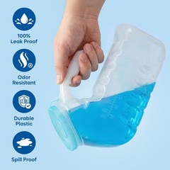 Men Urinal 1000ml 32oz 6 Pack Portable Bedside Glow Lid Spill Proof Car Travel