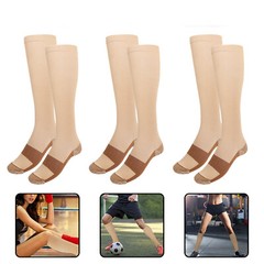 2-6 Pairs Women Men Copper Compression Socks Calf Leg Foot Support Stockings