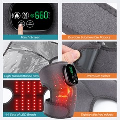 3-in-1 Cordless Knee Massager with Heat Vibration & Red Light Therapy Pain LED