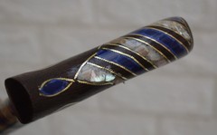 Handcrafted Egyptian Stick, Lapis & Mother of Pearl Inlay Wood Walking Cane 36″
