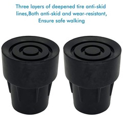 XSL Replacement Cane Tips – Black, 1 Inch, Skid-Resistant