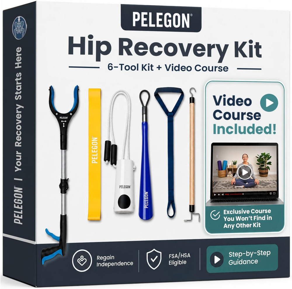Hip Replacement Recovery Kit Post Surgery with Sock Aid Shoe Horn Leg Lifter