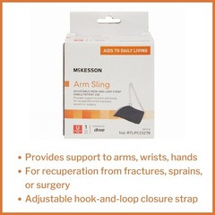 McKesson Arm Sling for Left or Right Arm, Hook-and-Loop Strap, Blue, One Size