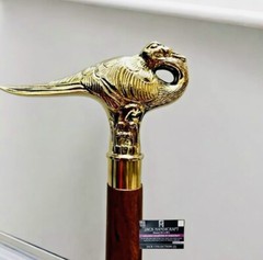 Antique Handle Hercule Poirot Swan Style Brass Walking Stick
