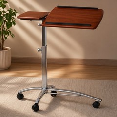 Cherry Mobile Laptop Desk Cart Adjustable Rolling Workstation 29.5” x 20”