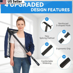 36 Inch Adjustable Long Handled Shoe Horn – Dressing Stick Aid for Black