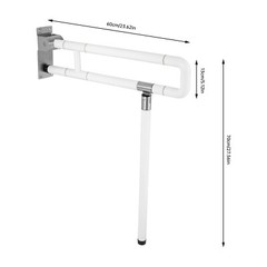 Safety Hand Rail Drop Down Fold Up Disabled Grab For Bath Bathroom Toilet Bar
