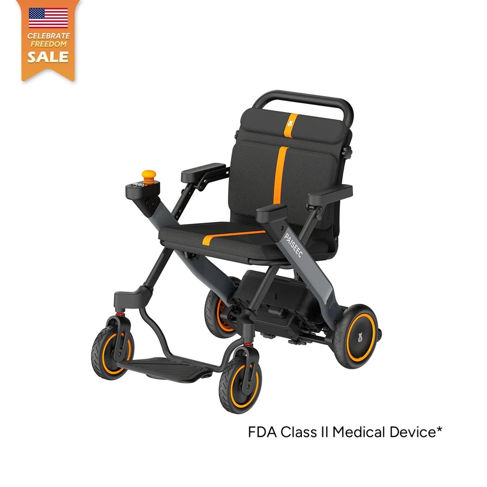 2-in-1 Electric Wheelchair Smart Walking Aid Foldable Mobility Chair Paiseec W1