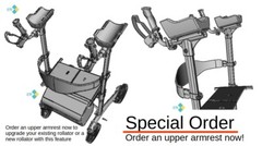 Carbon Fiber Foldable Rollator Walker Blue Color in Stock, Model Number W102