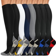 Sooverki Copper Compression Socks 8 Pack 15-20mmHg Knee High Athletic