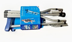 Carex Folding Aluminum Underarm Crutches (silver with blue support-pads)