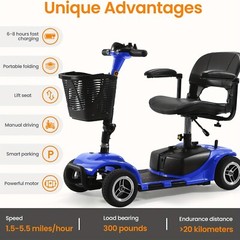 4 Wheels Mobility Scooter 200W Heavy Duty Electric Wheelchair All Terrain