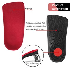 Orthotic Shoe Insoles High Arch Support Inserts for Plantar Fasciitis Flat Feet