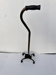 Lumex Bariatric Quad Cane Heavy Duty Walking Stick Large 4 Rubber Feet Base