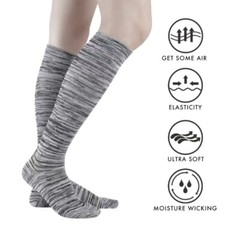 3 Pairs Breathable Compression Socks (Pink, Blue,Grey) 15-20mmHg