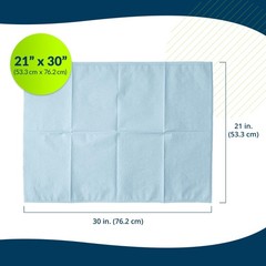 Tidi Blue Disposable Pillowcases Soft Gentle Absorbent 100 Pack 21X30 Inches