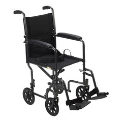 Medical Transport Wheelchair Steel 17 Inch Seat Width X 16″D 250 Lbs. Weight Cap