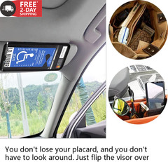 Lofrcin Handicap Placard Holder for Auto, 1 PCS Black Visor Placard Holder, Hand