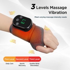 Cordless Hand Wrist Massager Pain Relief with 5 Heat Levels & 3 Vibration Modes