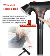 Retractable LED Walking Stick With Alarm Non-Slip Adjustable Safety Walking Cane