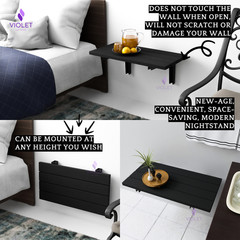 Wall Mounted Folding Shower Bench, Hidden Handmade Teak Wood Floating Seat