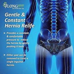 Double Inguinal Hernia Support Belt Grey Truss Brace with 2 pads .