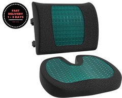 Cojín de asiento y soporte lumbar, espuma viscoelástica Cool Gel, rectangular
