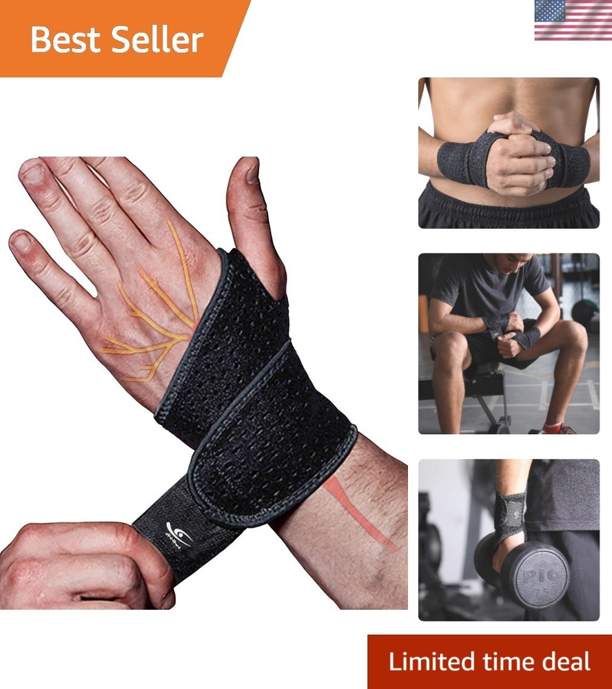 2-Pack Adjustable Neoprene Wrist Supports – Ideal for Weightlifting & Tendonitis