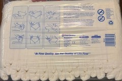 6 packages First Quality Med 16 Plastic Adult Diapers Briefs NEW SEALED Package.