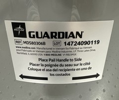 Medline Guardian Commode Bucket w/ Lid & Handle MDS80306B Replacement Gray