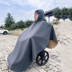 Warm Hooded Wheelchair Cape Poncho – Winter Fleece Shawl for Adults & Elderly