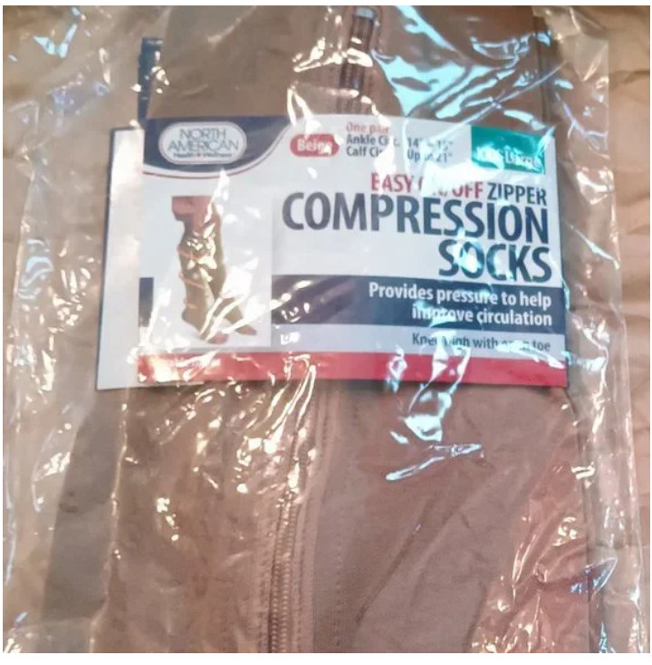 Tan compression socks unit