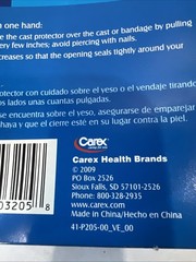 Carex E-Z Stretch Cast Protector, Arm (1) P205-00 Latex Free Reusable 20” Long